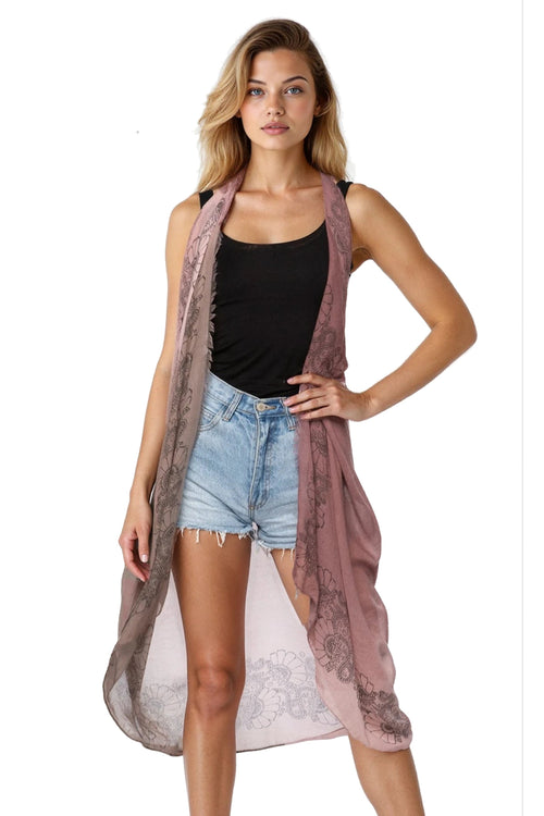 Free Spirit Vest in Ombre Henna Print