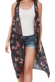 Free Spirit Coverup Multi-Wear Vest in Night Flowers Print in Navy pool to party