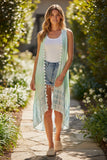 Free Spirit Coverup Multi Wear Vest in Siren Song Soft Tie Dye Mint-Blue