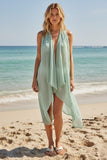 Free Spirit Coverup Vest in Subtle Glitz Sheer Fabric white  light grey mint green