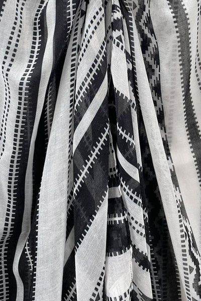 Free Spirit Multi-Wear Coverup Vest in Woven Stories in Black and White Print