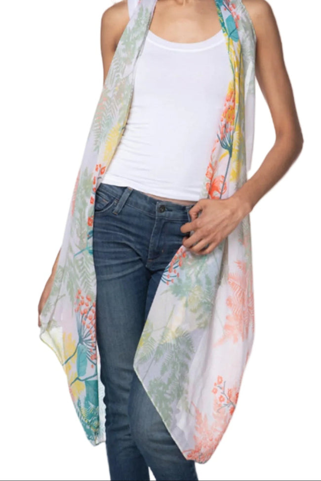 Free Spirit Multi - Wear Coverup in Spring Ferns Print - Subtle Luxury