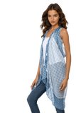 Free Spirit Multi-Wear Vest Coverup in Age of Aquarius Blue Print