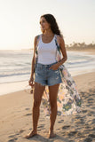 Free Spirit Multi- Wear Coverup Vest in Sundry Floral Blue, PInk and White Print 3