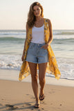 Free Spirit Multi Wear Coverup Vest in Mellow Yellow Print