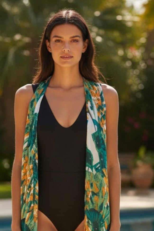 Free Spirit Multi Wear Coverup in Asian Garden Print