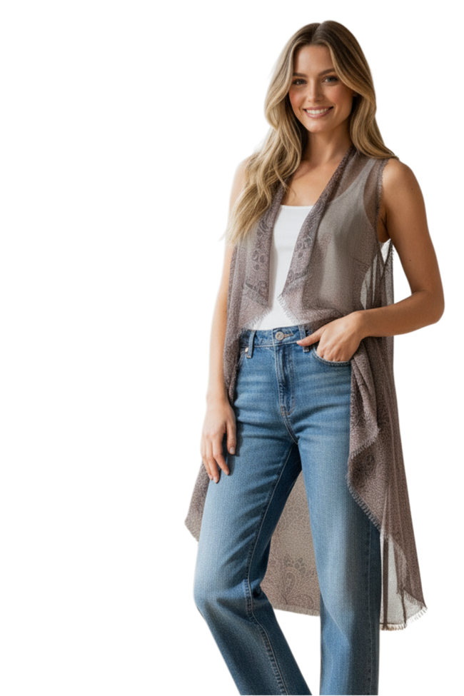 Free Spirit Multi Wear Coverup in Crochet Screen Print 2
