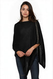 Be Golden 100% Cashmere Braided Trim Poncho