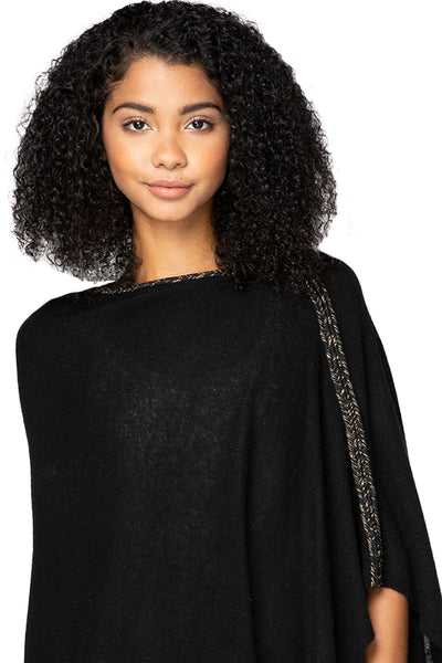 Be Golden Braided Trim Poncho
