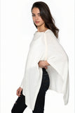 Be Golden 100% Cashmere Braided Trim Poncho