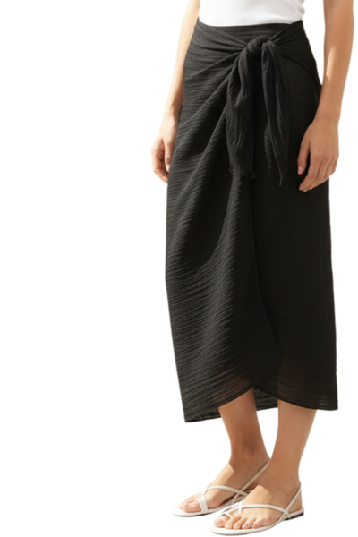 Gauze Light and Soft Solid Sarong Wrap Scarf black