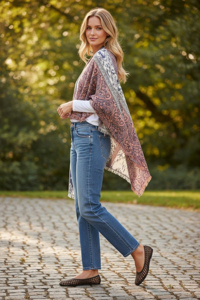 Gemini Rising Jacquard Woven Fabric Scarf Wrap