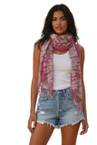 Geometric Purple Grey Abstract Print Scarf Wrap 2