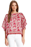 Hi Low Crop Tee in Printed Silk (Copy)