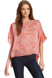 Hi Low Crop Tee in Printed Silk (Copy)