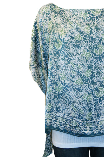 Hi Low Crop Tee in Printed Silk (Copy)