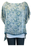 Hi Low Crop Tee in Printed Silk (Copy)