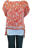 Hi Low Crop Tee in Printed Silk (Copy)