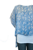 Hi Low Crop Tee in Printed Silk (Copy)