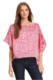 Hi Low Crop Tee in Printed Silk (Copy)