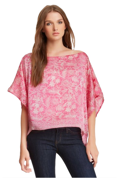 Hi Low Crop Tee in Printed Silk (Copy)