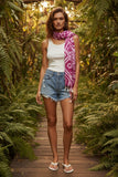 Happy Hippie Tie Dye Print Scarf Wrap purple