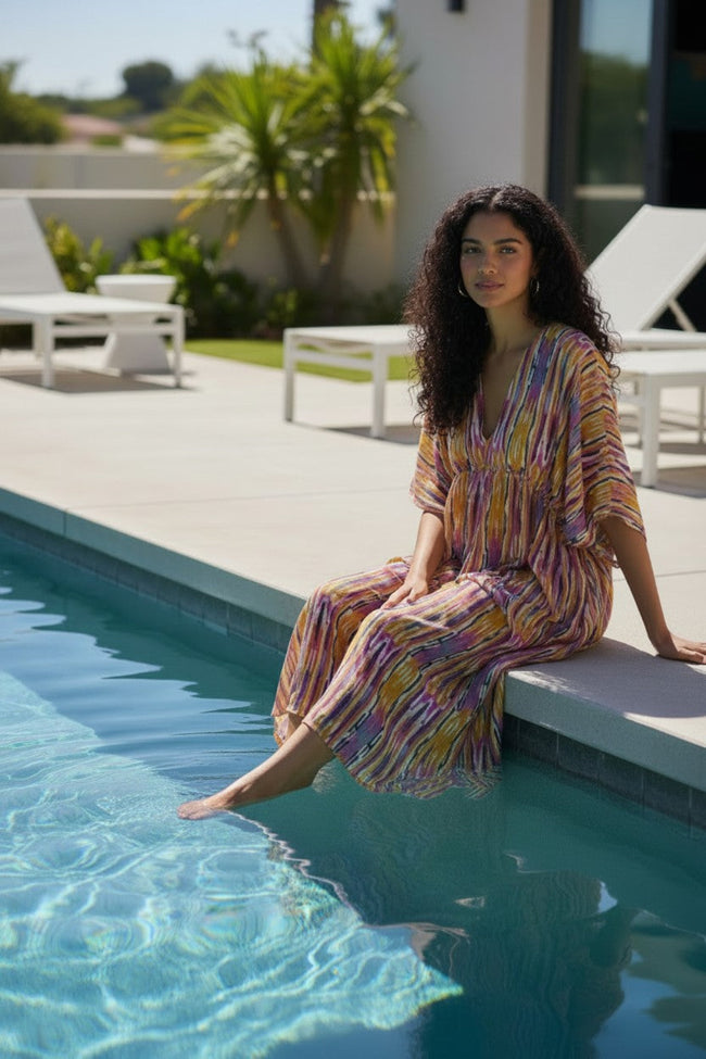 Hippie Daydream Luxury Cotton-Lurex Poolside Coverup Maxi Sundress 4