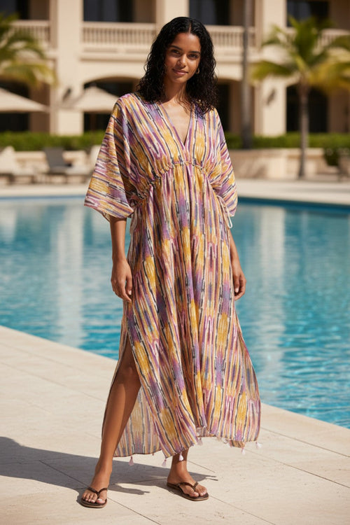 Hippie Daydream Luxury Cotton-Lurex Poolside Coverup Maxi Sundress 5