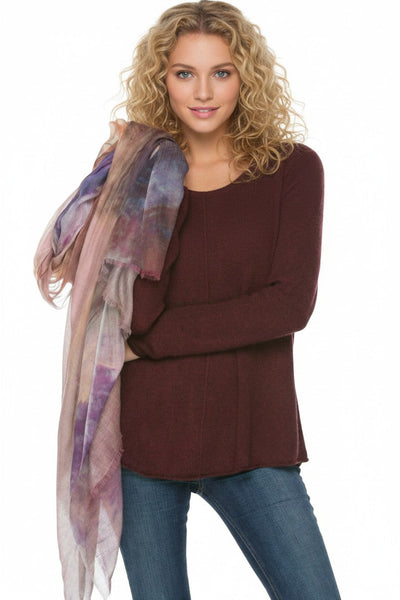 Horizon Multi Color Digital Print in  Modal-Cashmere Tissue Scarf Wrap