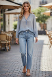 Beaded Henley Pigment Dyed- 100% Cotton Shirt
