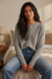 100% Cashmere Favorite Button Up Cardigan Sweater Knit