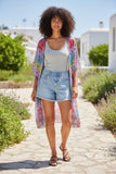 Kimono Cotton Sheer Coverup in Desert Sundance Print