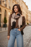 Kirkwood Extra Fine Wool Brown-Tan Luxury Wrap Scarf , unisex luxury subtle luxury, spun scarves