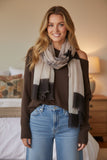 Kirkwood Extra Fine Wool Brown-Tan Luxury Wrap Scarf