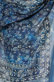 Kaftan Maxi Coverup Sundress in Denim Patches Print with Braided Trim