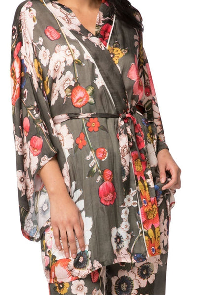 Bloom Baby Olive Print Kimono Robe - Subtle Luxury