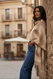 Large Plaid Soft and Cozy Blanket Wrap Scarf plaid soft tan 2