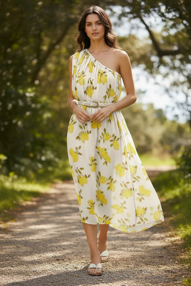 Lemon Squeezy Sheer Luxury Print Goddess One Should Sundress Coverup 2 white