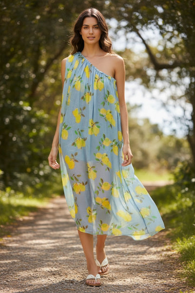 Lemon Squeezy Sheer Luxury Print Goddess One Should Sundress Coverup