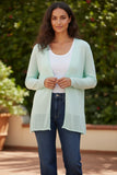 Linger or Lounge Zen Blend Open Neck Sweater Knit Cardigan mint green