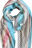 Little Lovely Tassel Light and Soft Print Scarf Wrap Sarong 3 close