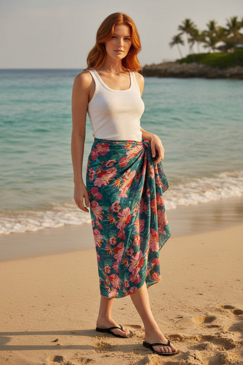 Lorelei Floral Luxury Modal Woven Print Wrap Sarong