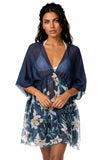 Lovely Lily Isle Blue Sheer Print Sundress Coverup