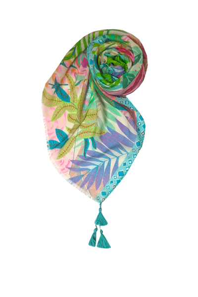 Maxi Halter Sundress Coverup in Summer Isle Bright Vacation Print