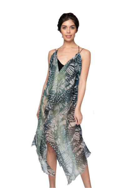 Maxi Tassel Coverup Sundress in Dragon Wings Print