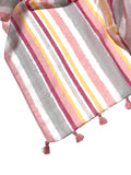 Sahara Stripe Sheer Print Bell Kaftan Coverup