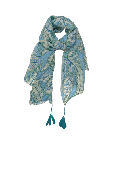 MV95 Bali Blues Luxury Print Sarong Wrap Scarf