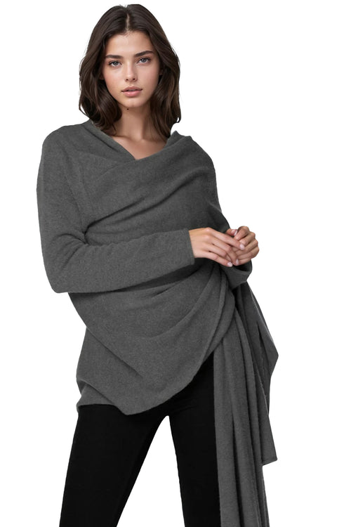 100% Cashmere Four Way Travel Sweater Wrap in Fall Colors