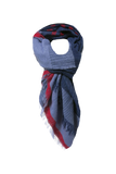 Marled Stripe Blanket Wrap in Navy with RedMarledSquareBlanketBluewithRed
