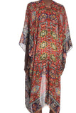 Masala Multi-Colored Luxury Print  |  V-Neck Kaftan Coverup 3 pool to party 2